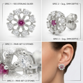Pink-Centre Openwork Floral Stud Earrings, additional product view 8