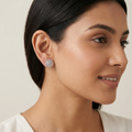 Art Deco Concentric Circle Stone-Set Stud Earrings, additional product view 5