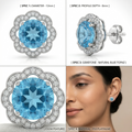 Blue Floral Halo Stud Earrings, additional product view 4