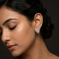 Double Halo Oval Stone-Set Solitaire Stud Earrings, additional product view 3