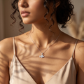 Silvme Lotus Pendant Necklace Wellness Spiritual Gift with its softly polished 925 silver surface