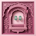 Green Oval Floral Cluster Stud Earrings, additional product view 4