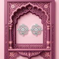 Diamond-Shaped Frame Stone-Set Stud Earrings, additional product view 7