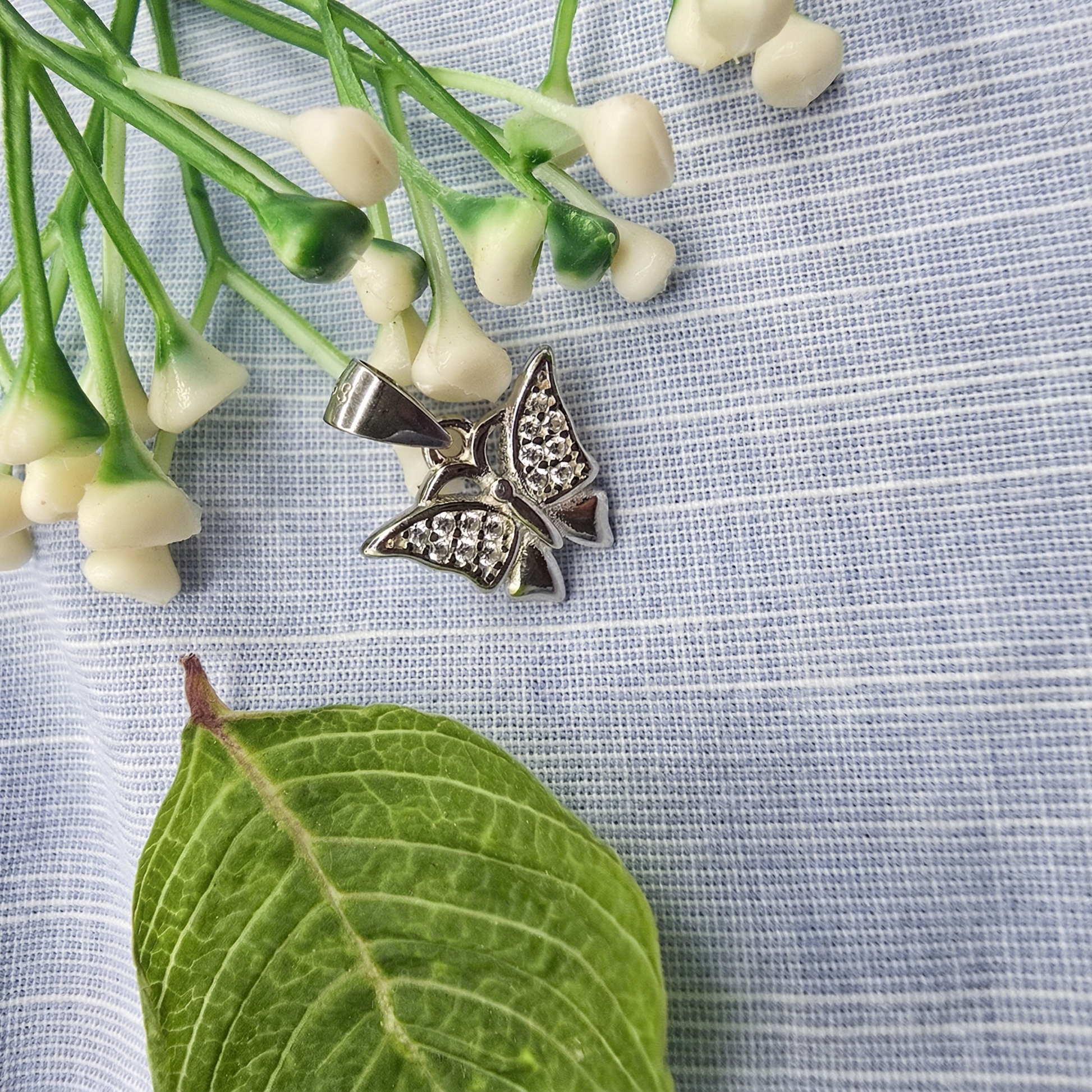 Silvme Butterfly Wings Pendant in 925 sterling silver, styled for party wear, luxury silver design