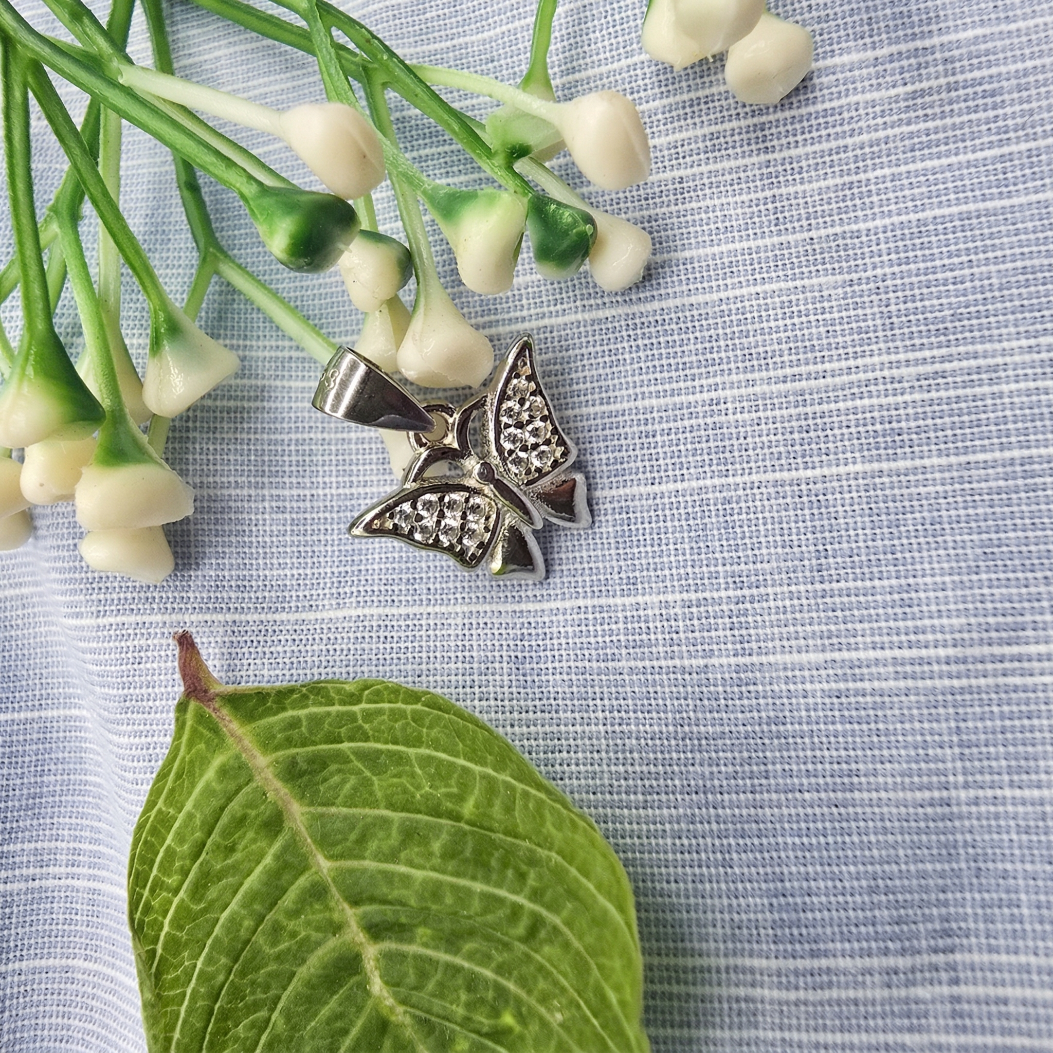 Silvme Pure 925 Sterling Silver Butterfly Wings Pendant for Women & Girls