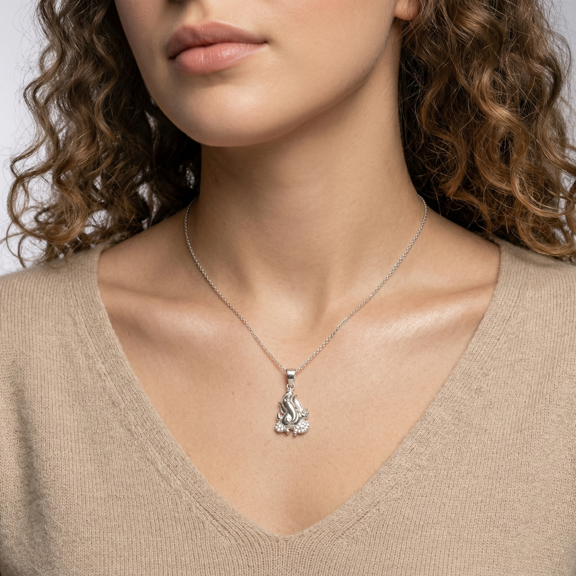 Silvme Ganesh Idol Pendant featuring 925 sterling silver 925 purity, 925 sterling silver jewellery, ideal for everyday styling