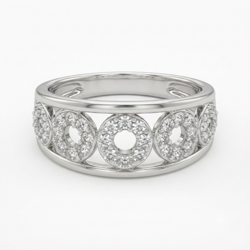 Silvme Floral Cluster 925 sterling silver ring for women — front view on white background