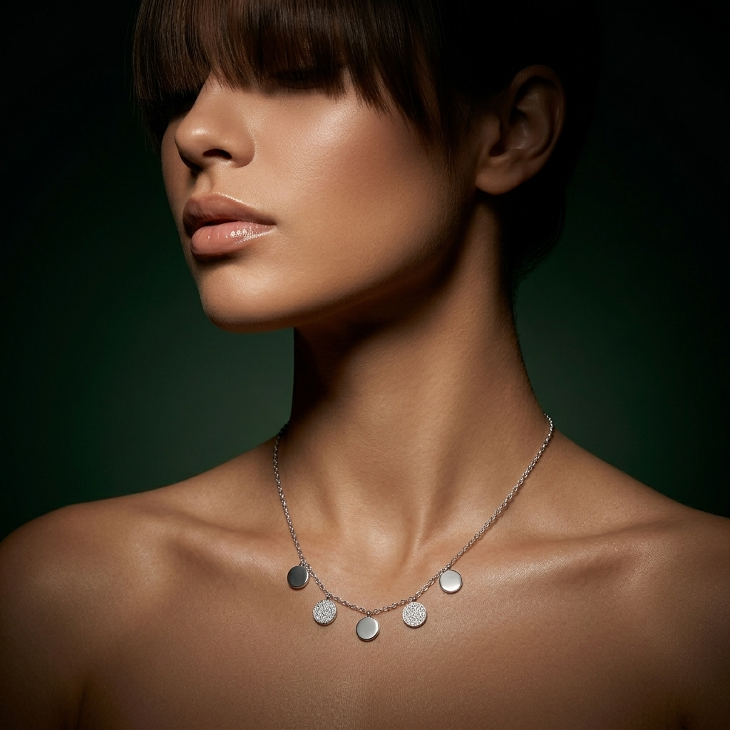 Silvme Multi Disc Pendant Necklace in 925 sterling silver, a thoughtful jewellery gift for women