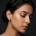 Rose-Gold-Tone Crown Stone-Set Stud Earrings, close-up detail