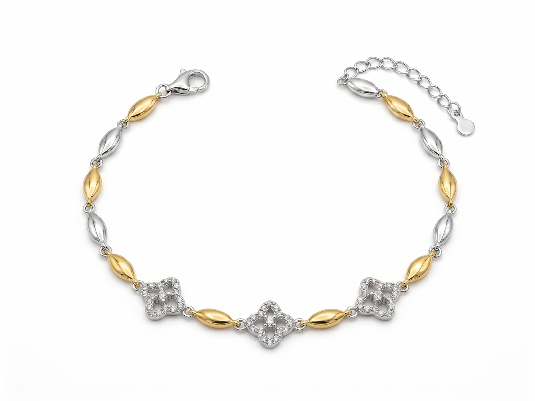 Silvme Box Chain Bracelet, crafted in 925 sterling silver for women, minimal modern styling