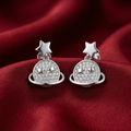 Planet & Star Drop Earrings with Stone-Set, additional product view 4