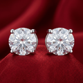 Round Solitaire Stone-Set Stud Earrings, additional product view 7