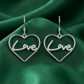 Love Script Heart Drop Earrings, additional product view 8