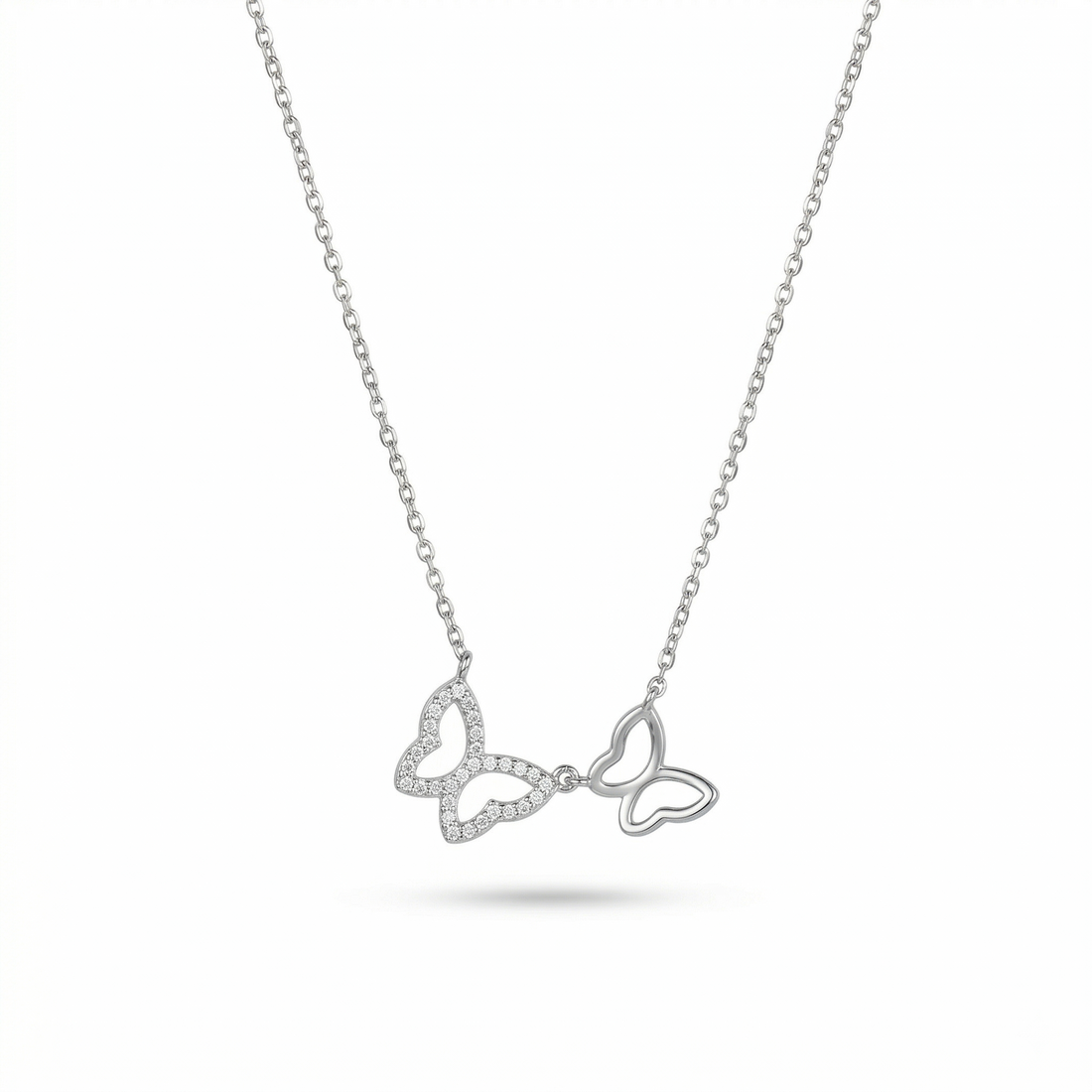 925 sterling silver Double Butterfly Pendant Necklace by Silvme, an elegant accessory for her