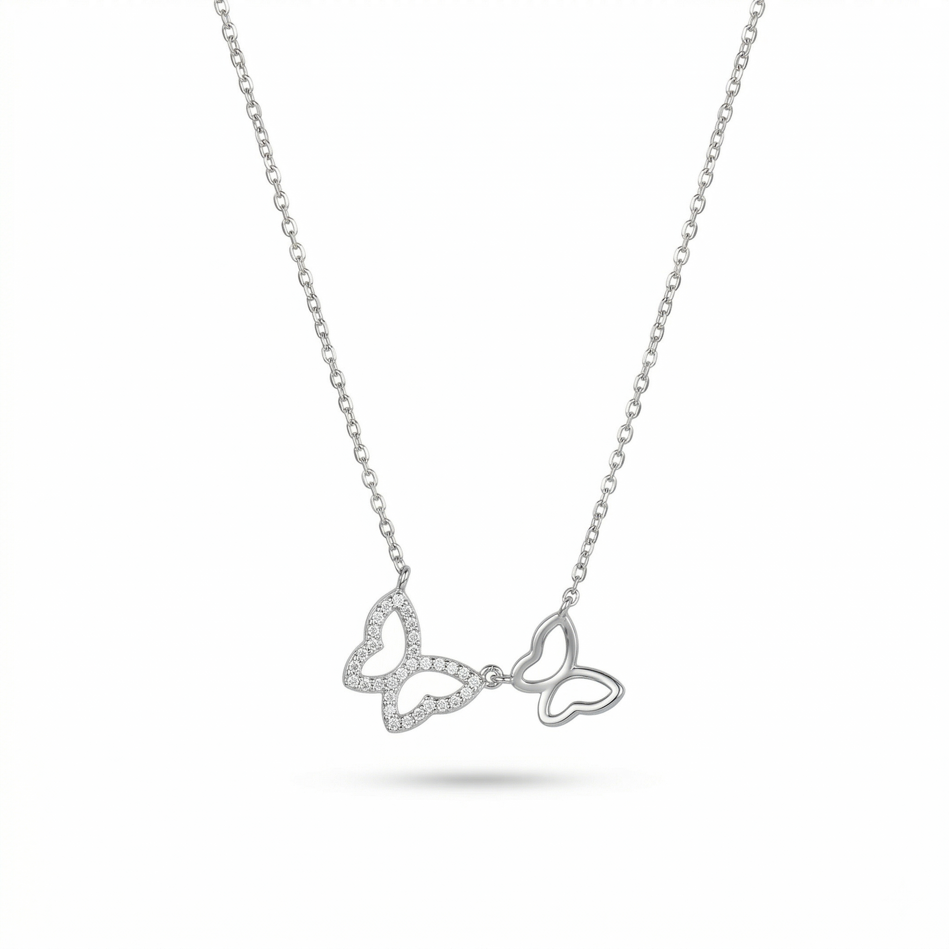 925 sterling silver Double Butterfly Pendant Necklace by Silvme, an elegant accessory for her