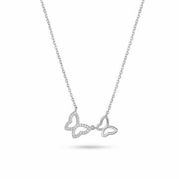 925 sterling silver Double Butterfly Pendant Necklace by Silvme, an elegant accessory for her