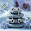 Evil Eye Stone-Set Drop Earrings, close-up detail