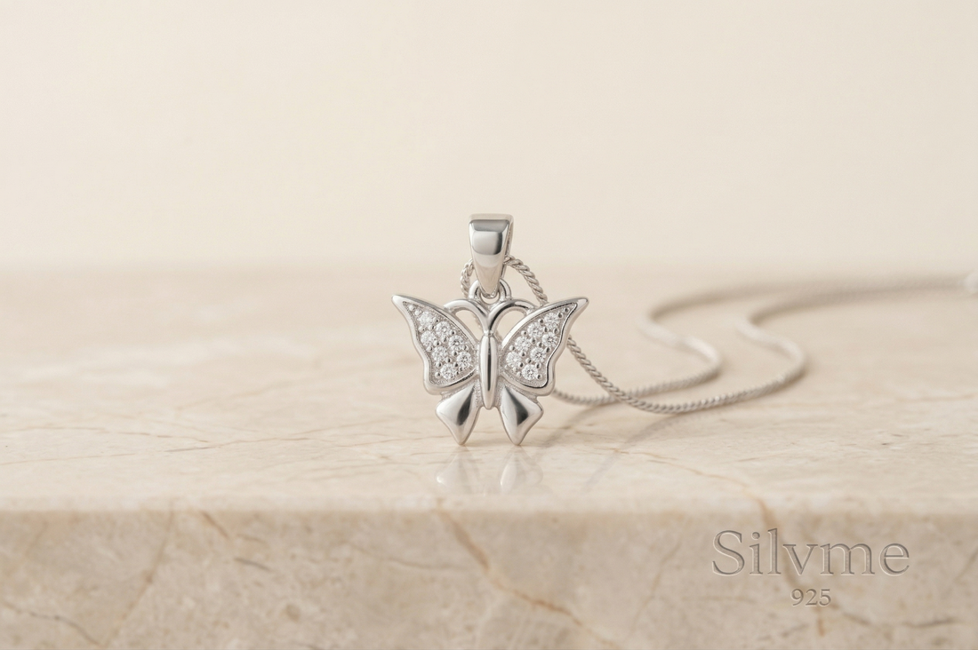 Silvme Butterfly Wings Pendant, crafted in 925 sterling silver for women, timeless everyday elegance