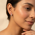 Curved Leaf Stone-Set Stud Earrings, additional product view 6