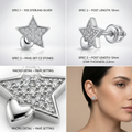 Star & Heart Stone-Set Stud Earrings, additional product view 5