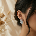 Curved PavÃ© Stone-Set Stud Earrings, additional product view 3