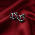 Interlocking Circle Stone-Set Stud Earrings, additional product view 3