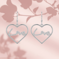 Love Script Heart Drop Earrings, additional product view 7