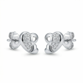 Double-Heart Stud Earrings, additional product view 3