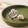Clover turtle lucky charm ring in 925 sterling silver - good-luck gift for women