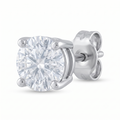 Round Solitaire Stone-Set Stud Earrings, alternate angle