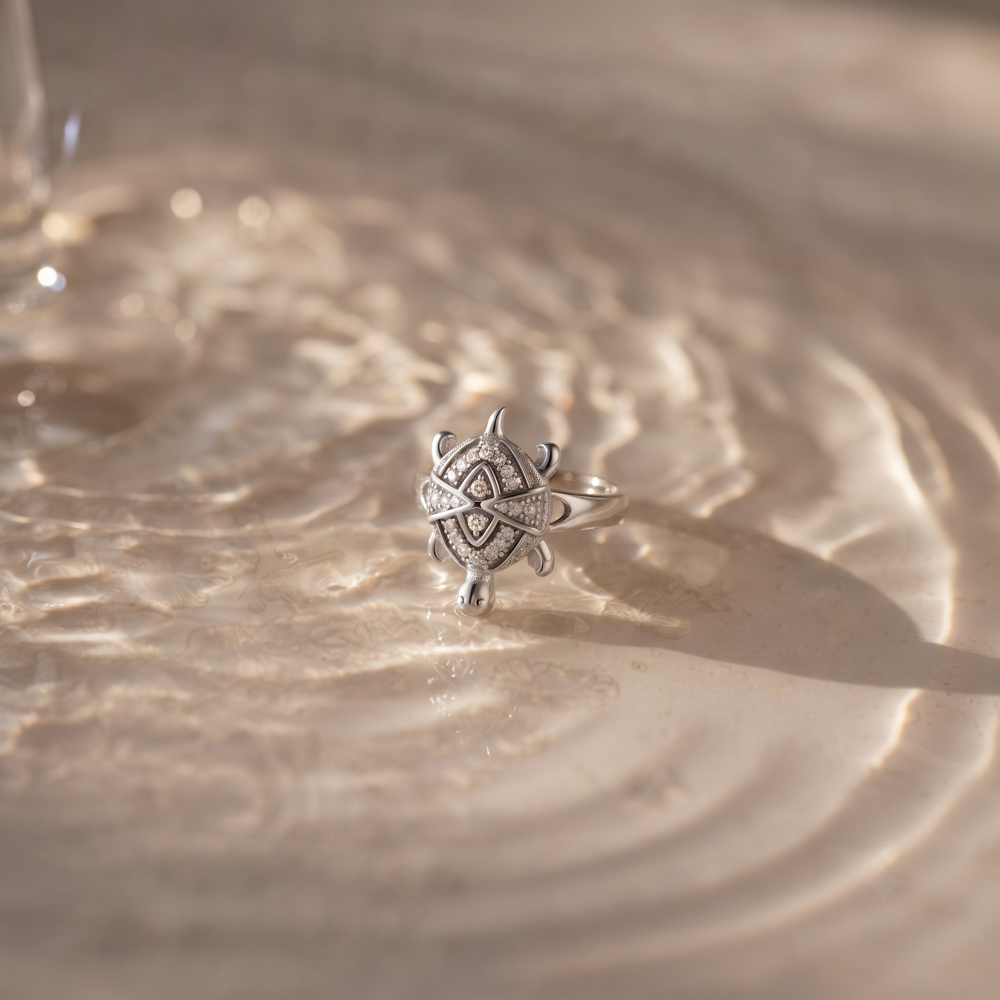 Infinity turtle lucky charm ring in 925 sterling silver - good-luck gift for women