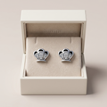 Crown-Shaped PavÃ© Stone-Set Stud Earrings, additional product view 4