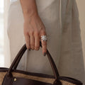 Comfort-fit 925 sterling silver sparkling turtle ring for women in Indian ring sizes