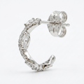 Curved Leaf Stone-Set Stud Earrings, alternate angle