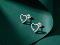 Heart & Star Stone-Set Stud Earrings, additional product view 3