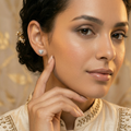 Nested Double-Heart Stone-Set Stud Earrings, additional product view 3