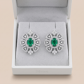 Green Round Stone-Set Stud Earrings, additional product view 8