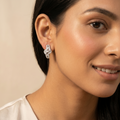 Three Stone Stone-Set Bypass Stud Earrings, additional product view 7