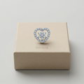 Heart-Shaped PavÃ© Flower Stone-Set Stud Earrings, additional product view 3