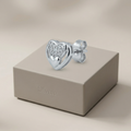 Nested Double-Heart Stone-Set Stud Earrings, additional product view 4