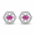 Silvme Pure 925 Sterling Silver Cherry Blossom Sakura Drop Earrings for Women & Girls