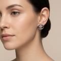 Interlocking Circle Stone-Set Stud Earrings, additional product view 4