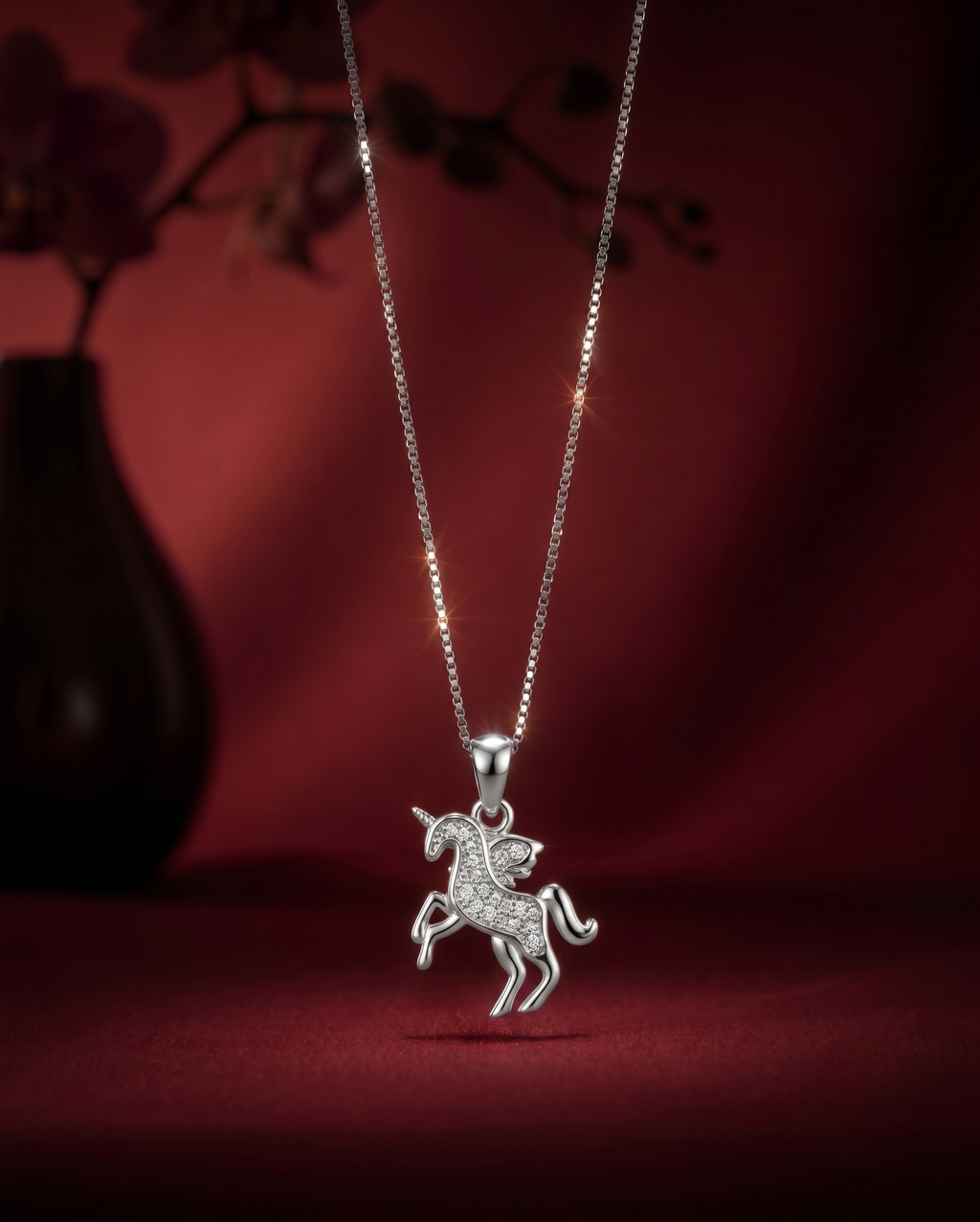 Silvme Pure 925 Sterling Silver Unicorn Dreams Pendant for Women & Girls