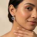 Blue Heart Stone-Set Drop Earrings, additional product view 5
