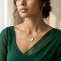 Gift-ready Silvme Teardrop Pendant Necklace, a 925 silver chain pendant for her for women, refined silver accessory