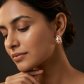 Rose-Gold-Tone Checkerboard Hoop Earrings, additional product view 6