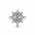 Silvme infinity shell turtle 925 sterling silver ring for women with interlaced infinity-pattern stone shell
