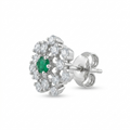 Green Floral Halo Stud Earrings, alternate angle