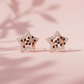 Rose-Gold-Tone Star Stud Earrings with Dark Accents, additional product view 7