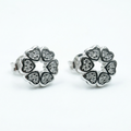 Heart Circle Stone-Set Stud Earrings, additional product view 4
